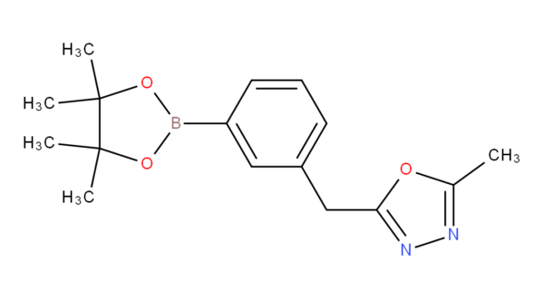 3-((5-methyl-1,3,4-oxadiazol-2-yl)methyl)phenylboronic acid, pinacol ester