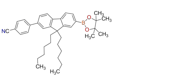 4-(9,9-dihexyl-7-(4,4,5,5-tetramethyl-1,3,2-dioxaborolan-2-yl)-9H-fluoren-2-yl)benzonitrile