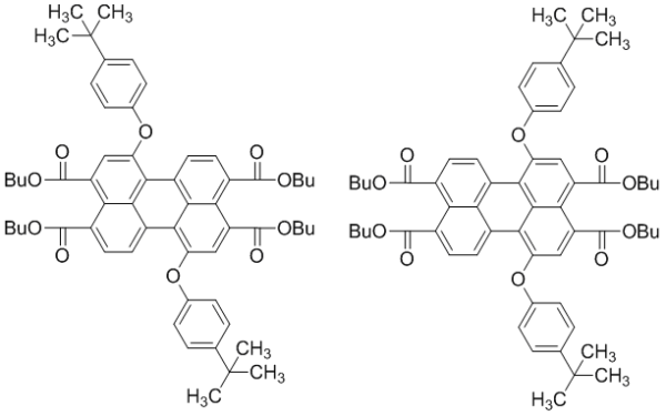 tetrabutyl 1,7-bis(4-(tert-butyl)phenoxy)perylene-3,4,9,10-tetracarboxylate and etrabutyl 1,6-bis(4-(tert-butyl)phenoxy)perylene-3,4,9,10-tetracarboxylate