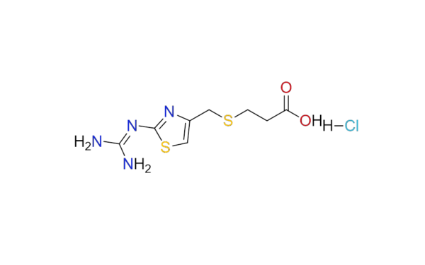 3-(((2-((diaminomethylidene)amino)-1,3-thiazol-4-yl)methyl)sulfanyl)propanoic acid hydrochloride Product Code: BM2140. CAS Number 107880-74-0