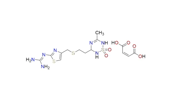 2-(4-(((2-(3-methyl-1,1-dioxido-5,6-dihydro-2H-1,2,4,6-thiatriazin-5-yl)ethyl)sulfanyl)methyl)-1,3-thiazol-2- yl)guanidine maleate Product Code: BM2182